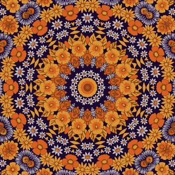 Festival art vector seamless pattern mandala Illustrazione stock