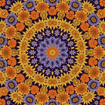 Festival art vector seamless pattern mandala Stock Illustration