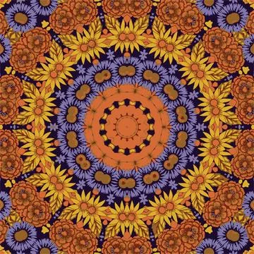 Festival art vector seamless pattern mandala Illustrazione stock