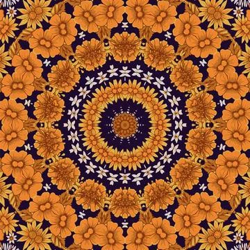 Festival art vector seamless pattern mandala Stock Illustration