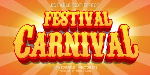 Festival carnival vector text effect with modern style design Stock Illustration