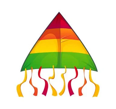 Festival cartoon triangular, striped paper kite 스톡 일러스트