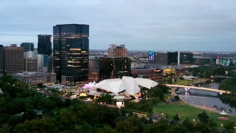 Festival centre on Torrens river in Adelaide city CBD downtown, South Australia Stock Footage 270522233