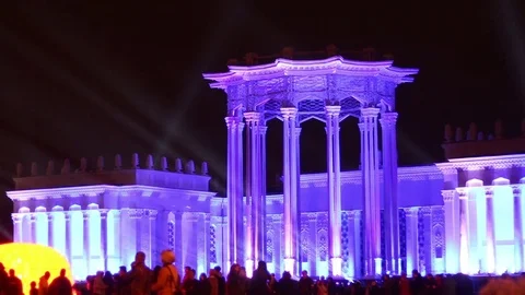 Festival The Circle of light at VDNKh Stock Footage 70805679