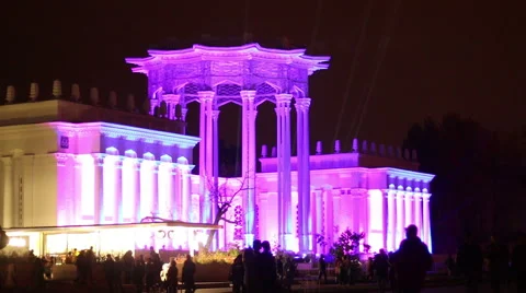 Festival "Circle Of Light" - VDNKh, Pavilion of Uzbekistan Stock Footage 47013916