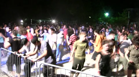 Festival crowd dancing in the night Video stock 47990895