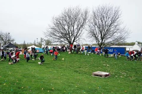 Festival event atmosphere at 'EASTER EGG HUNT FOR PETS' Stock Photos
