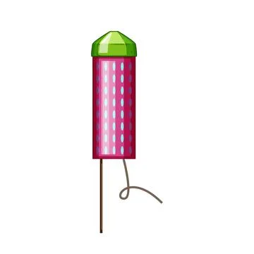 Festival firework rocket cartoon vector illustration Stock Illustration