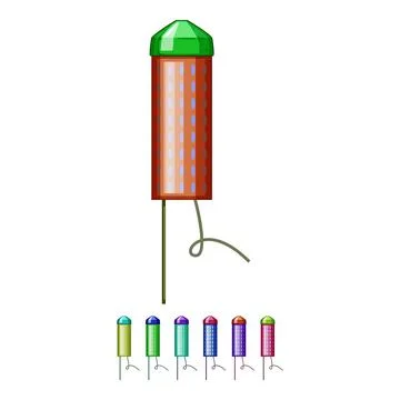 Festival firework rocket cartoon vector graphic Stock Illustration