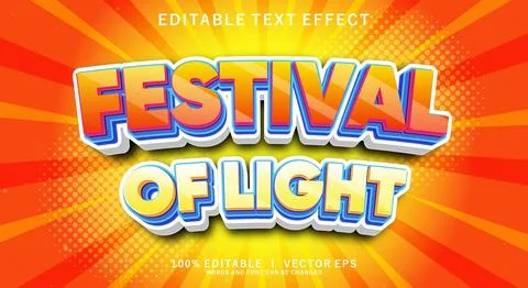 Festival of light vector text effect with modern style design Stock Illustration