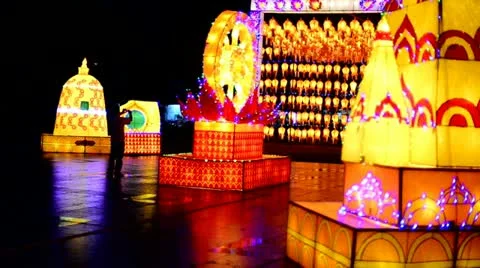 Festival lights Stock Footage