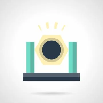 Festival spotlight flat color vector icon Stock Illustration