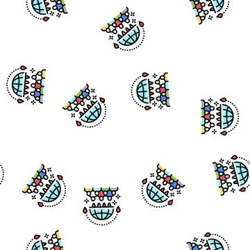 Festival tourism vector seamless pattern Illustrazione stock