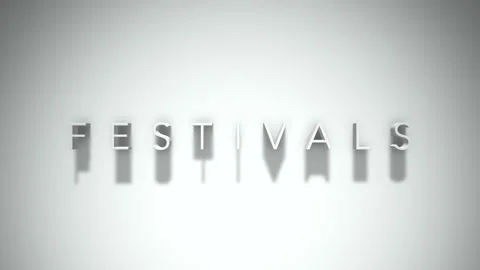 Festivals 3D title animation text with shadows on a white background 스톡 동영상 258616380