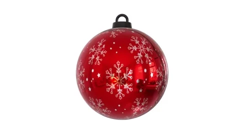Festive 3D rendering of a red Christmas ornament with snowflake design Stock Footage 285061080