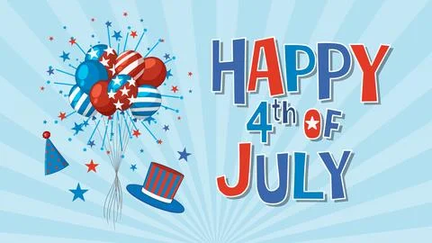 Festive 4th of July Celebration Vector Illustration 스톡 일러스트