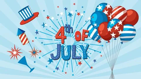 Festive 4th of July Celebration Vector Illustration 스톡 일러스트