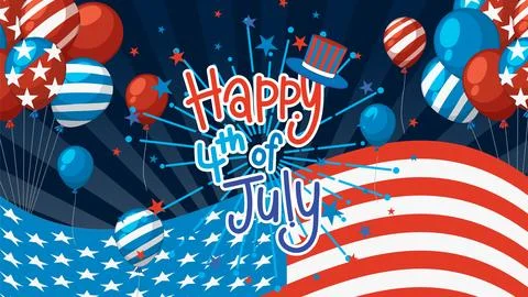 Festive 4th of July Celebration Vector Illustration 스톡 일러스트