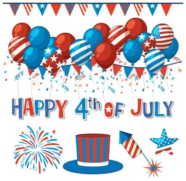 Festive 4th of July Celebration Vector Illustration 스톡 일러스트