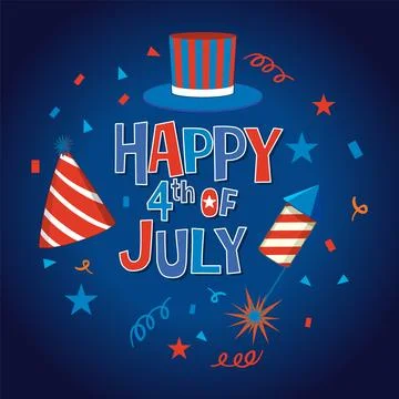 Festive 4th of July Celebration Vector Illustration 스톡 일러스트