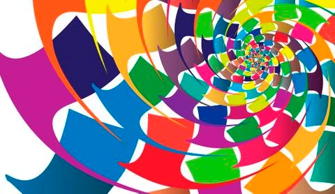 Festive abstract background. Multicolor rotating pattern Stock Illustration