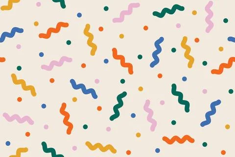 Festive abstract seamless pattern with colorful confetti or sugar sprinkles Stock Illustration