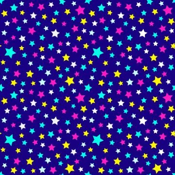 Festive and bright pattern of starry night - for kids parties and celebration Stock Illustration