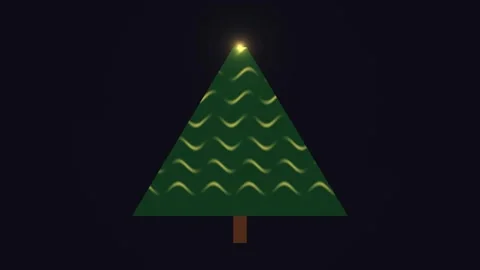 Festive animation of a Christmas tree with shining star on Stock Footage 338229182