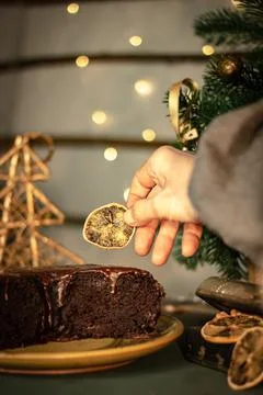 Festive atmosphere in the kitchen. Foto stock