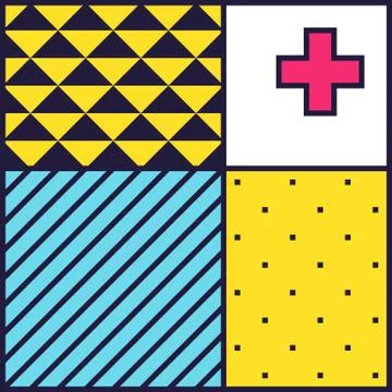 Festive Background in 80s Style Stock Illustration