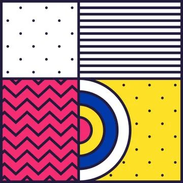 Festive Background in 80s Style Stock Illustration