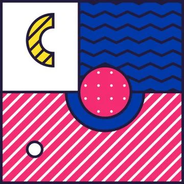 Festive Background in 80s Style Stock Illustration