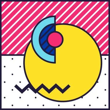 Festive Background in 80s Style Stock Illustration