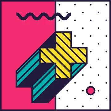 Festive Background in 80s Style Stock Illustration