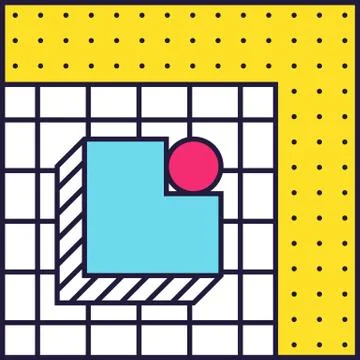 Festive Background in 80s Style Stock Illustration