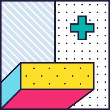 Festive Background in 80s Style Stock Illustration