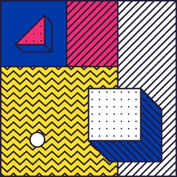 Festive Background in 80s Style Stock Illustration