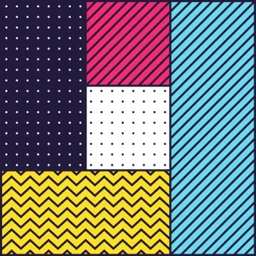 Festive Background in 80s Style Stock Illustration