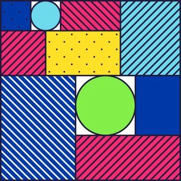 Festive Background in 80s Style Stock Illustration