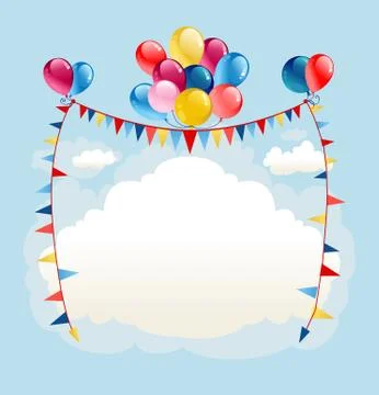 Festive background with balloons Stock Illustration