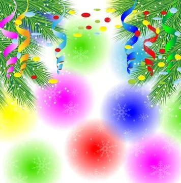Festive background with the branches of christmas tree Stock Illustration
