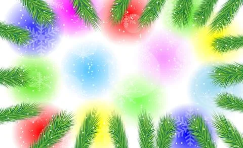 Festive background with the branches of christmas tree Stock Illustration
