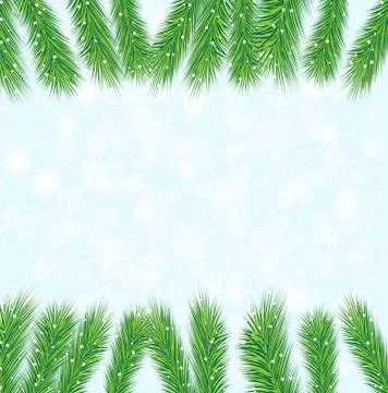 Festive background with the branches of christmas tree Stock Illustration