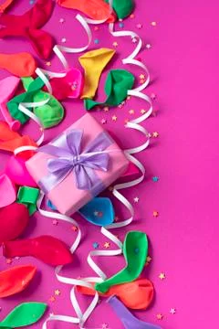 Festive background decorative composition materials for celebration and decor Stock Photos