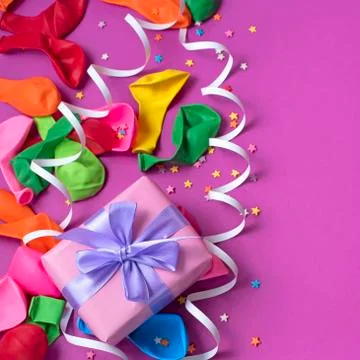 Festive background decorative composition materials for celebration and Stock Photos