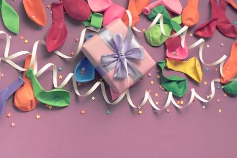 Festive background decorative composition materials for celebration and decor Stock Photos