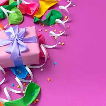 Festive background decorative composition materials for celebration and decor Stock Photos