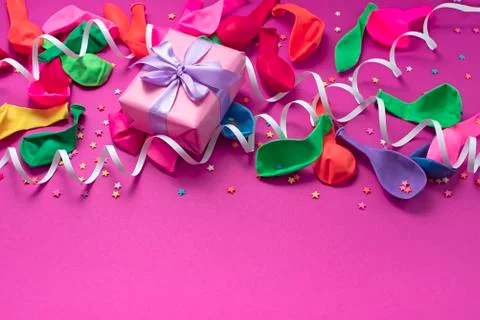 Festive background decorative composition materials for celebration and decor Stock Photos