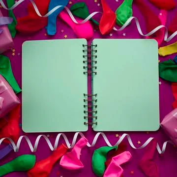 Festive background decorative composition materials for celebration and Stock Photos