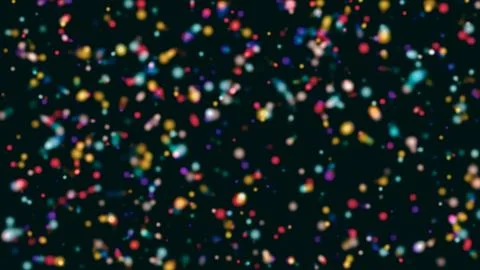 Festive background - defocused lights, colored round bokeh on black background Stock Illustration